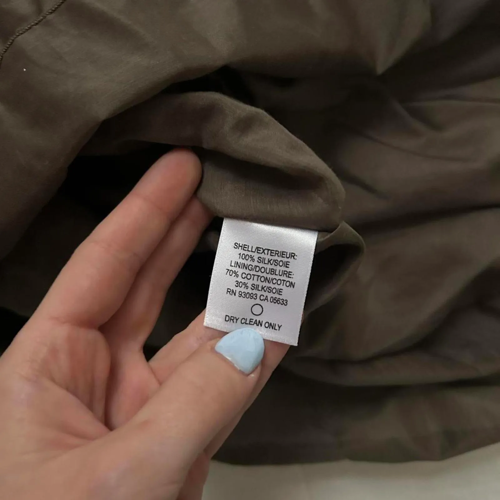 Nic and Zoe silk Olive green midi skirt with purple blue floral pattern Size 10 - Image 4