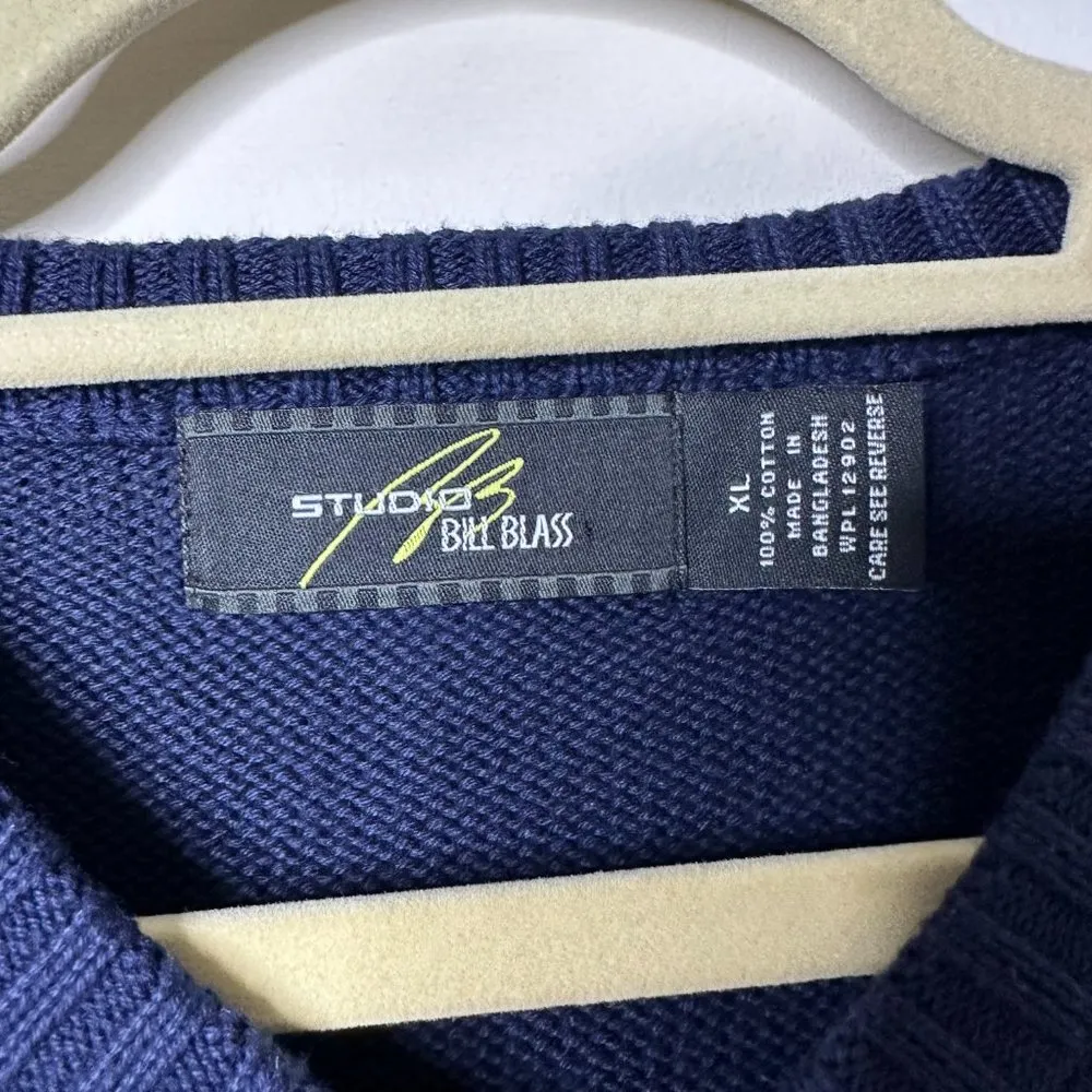 Studio Bill Blass Navy Sweater Vest Men's XL - Image 2