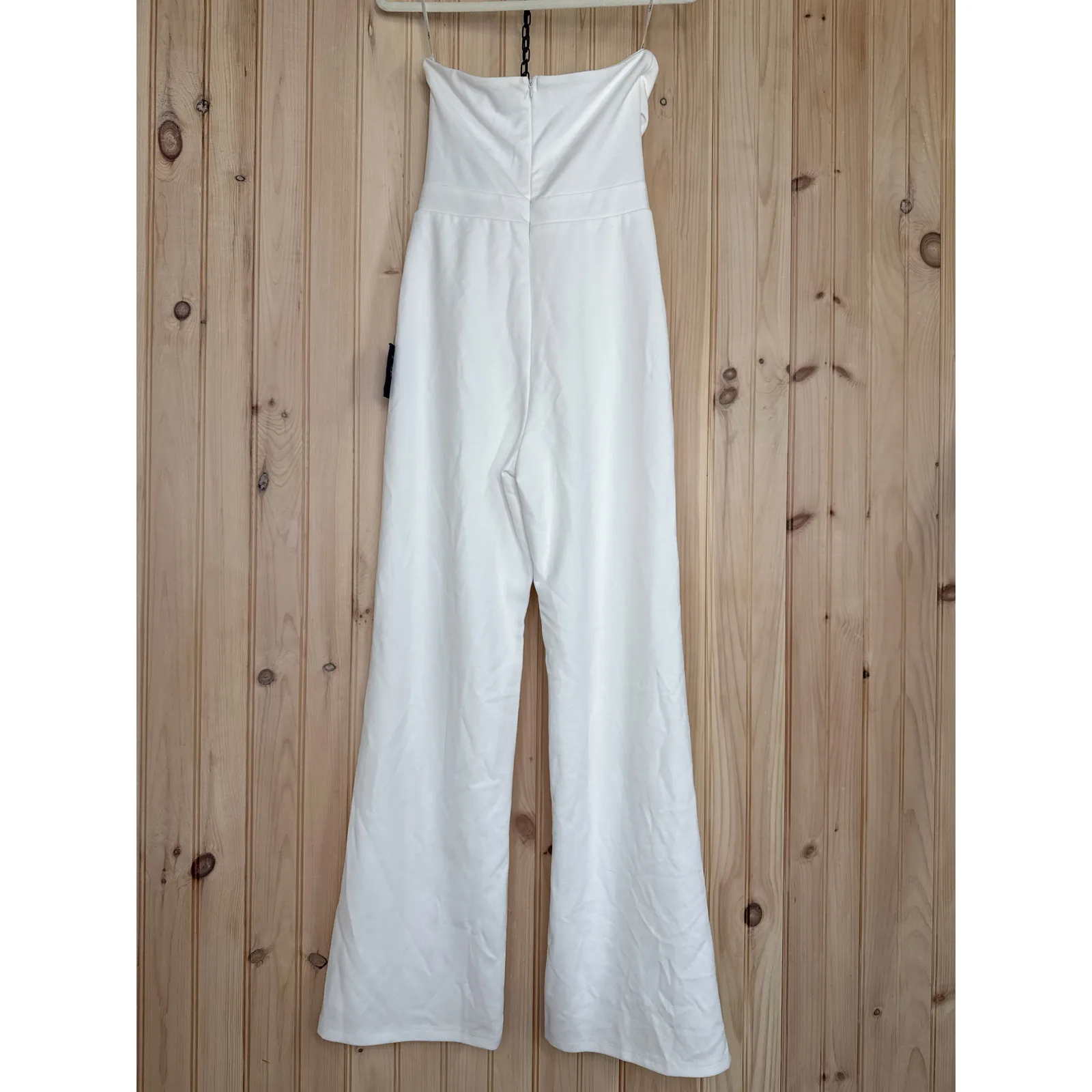 NWT Lulus Surely Stunning Ivory Strapless Bustier Jumpsuit Cut Out Elegant XXL - Image 6