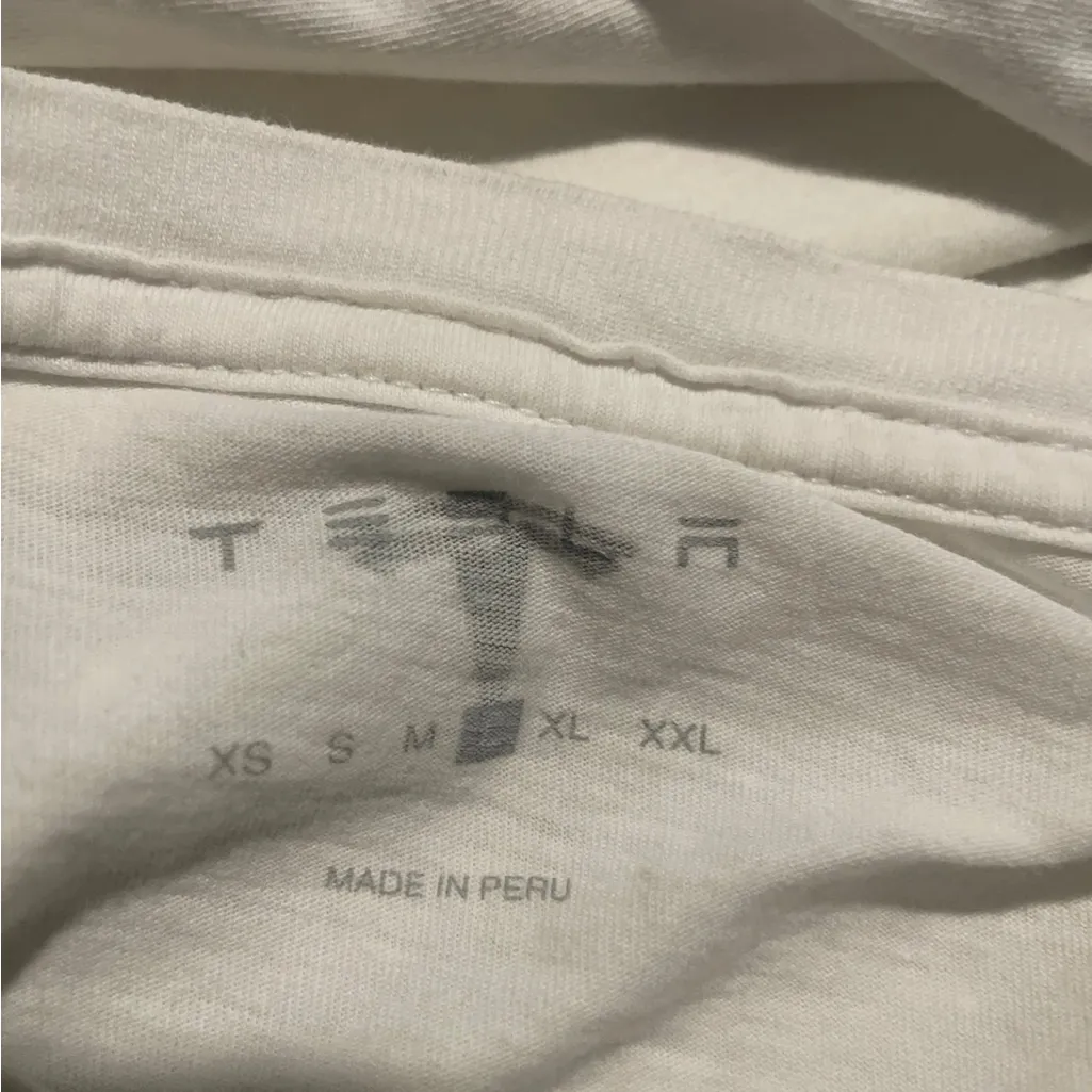 Tesla  Classic White Long Sleeve Tee - Image 2