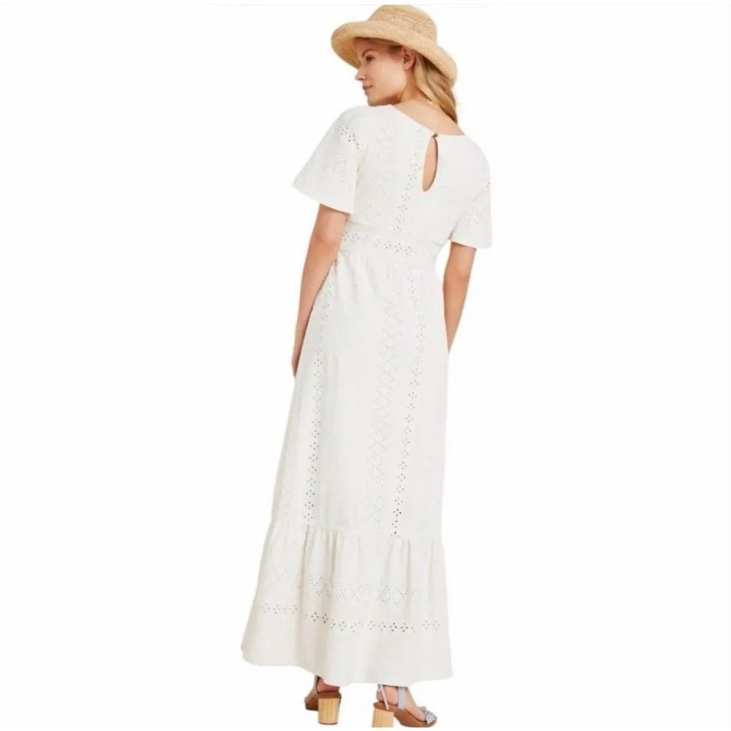 NWT Maeve Anthropologie Women Rochelle Eyelet Maxi Dress Sz XS Cottage Core Boho - Image 2