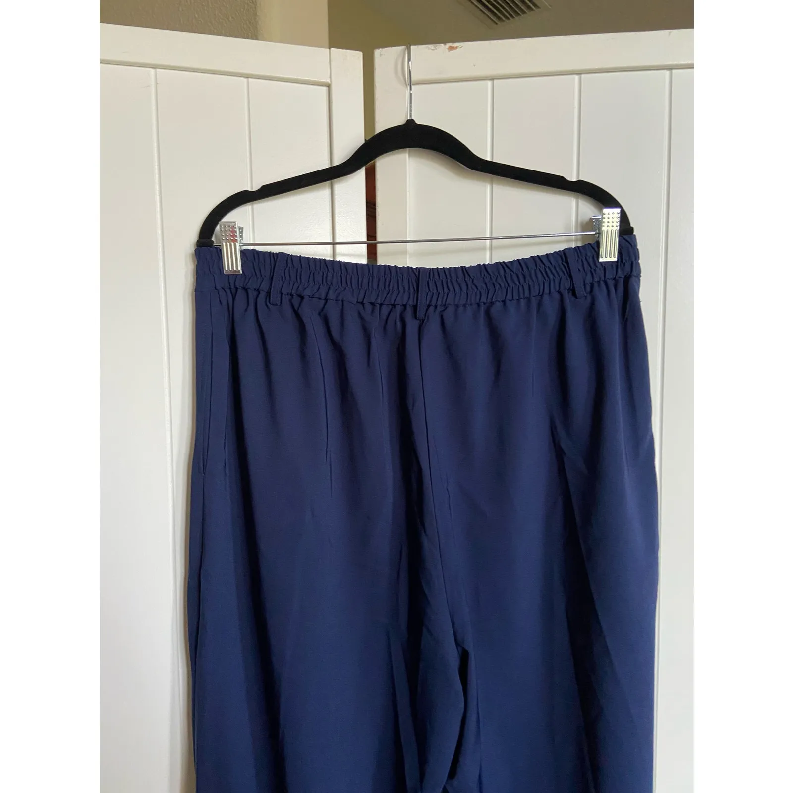 Grace Karin Womens Pants Size 2XL Navy Blue Tapered‎ Ankle Pleated Buttons NEW - Image 4