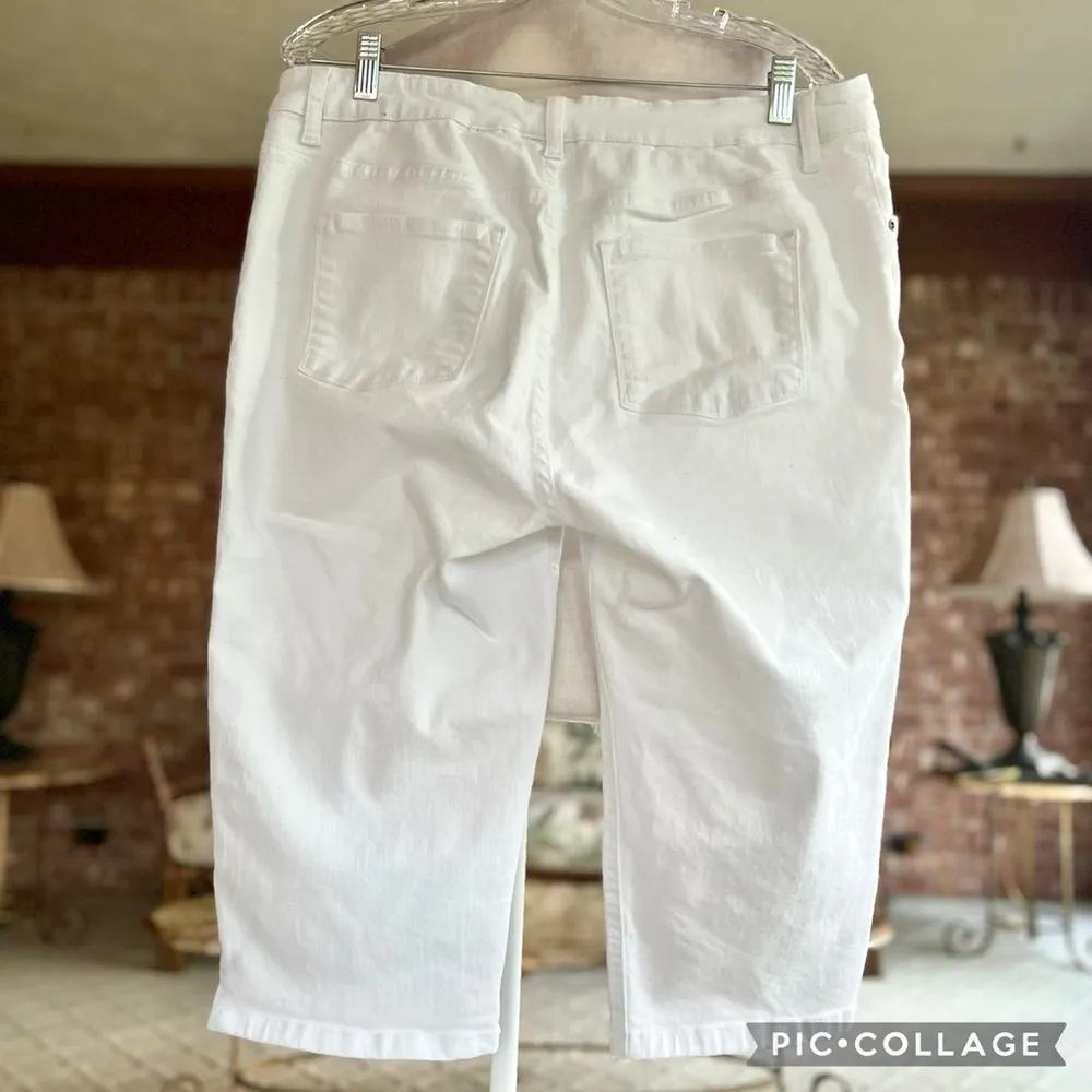 Beach Time Capri Jeans White Cropped 14 Stretch Resort Vacation Trip Everyday - Image 7
