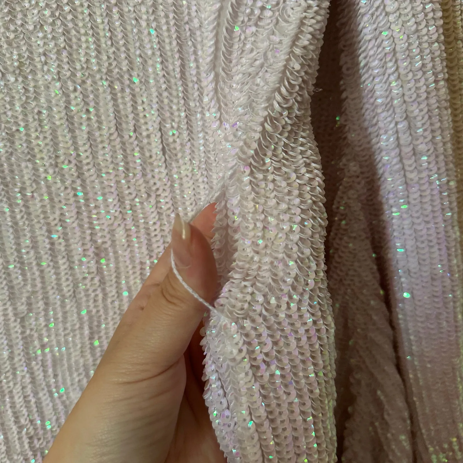 NWT Retrofete Grace Sequined Mini Dress Pearl Size Medium - Image 7