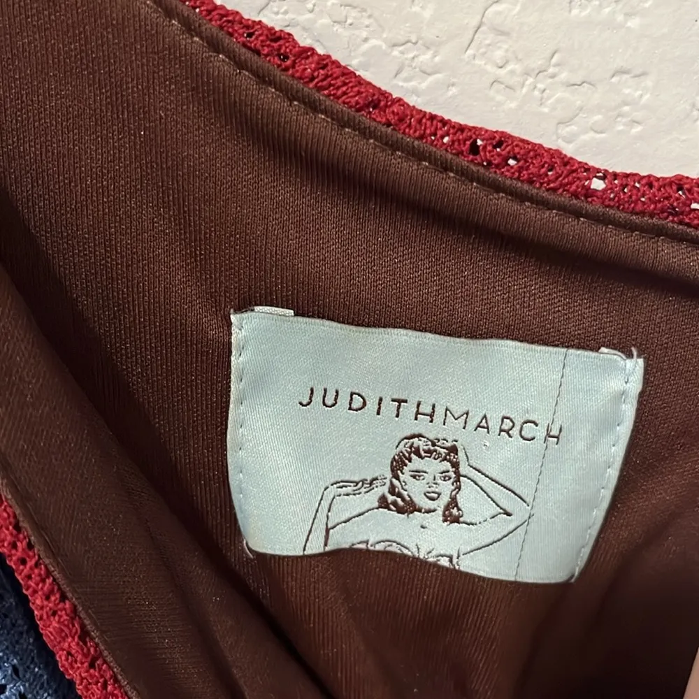 JUDITH MARCH Retro One Balloon Sleeve Crochet Rainbow Dress Women’s, Size M - Image 4