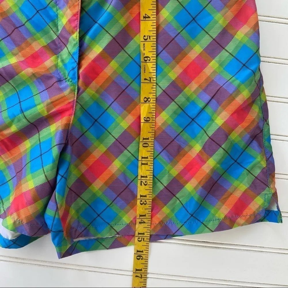 Rainbow plaid Shorts Size 12 Red - Image 10
