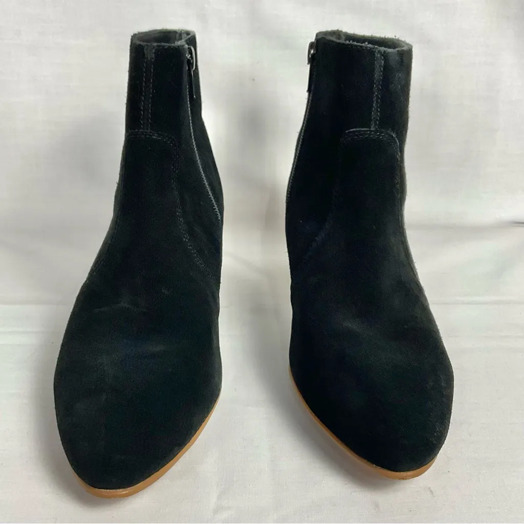 Revolve Soludos Lola Suede Bootie Sz 8 Leather Boots Zip Closure - Image 3