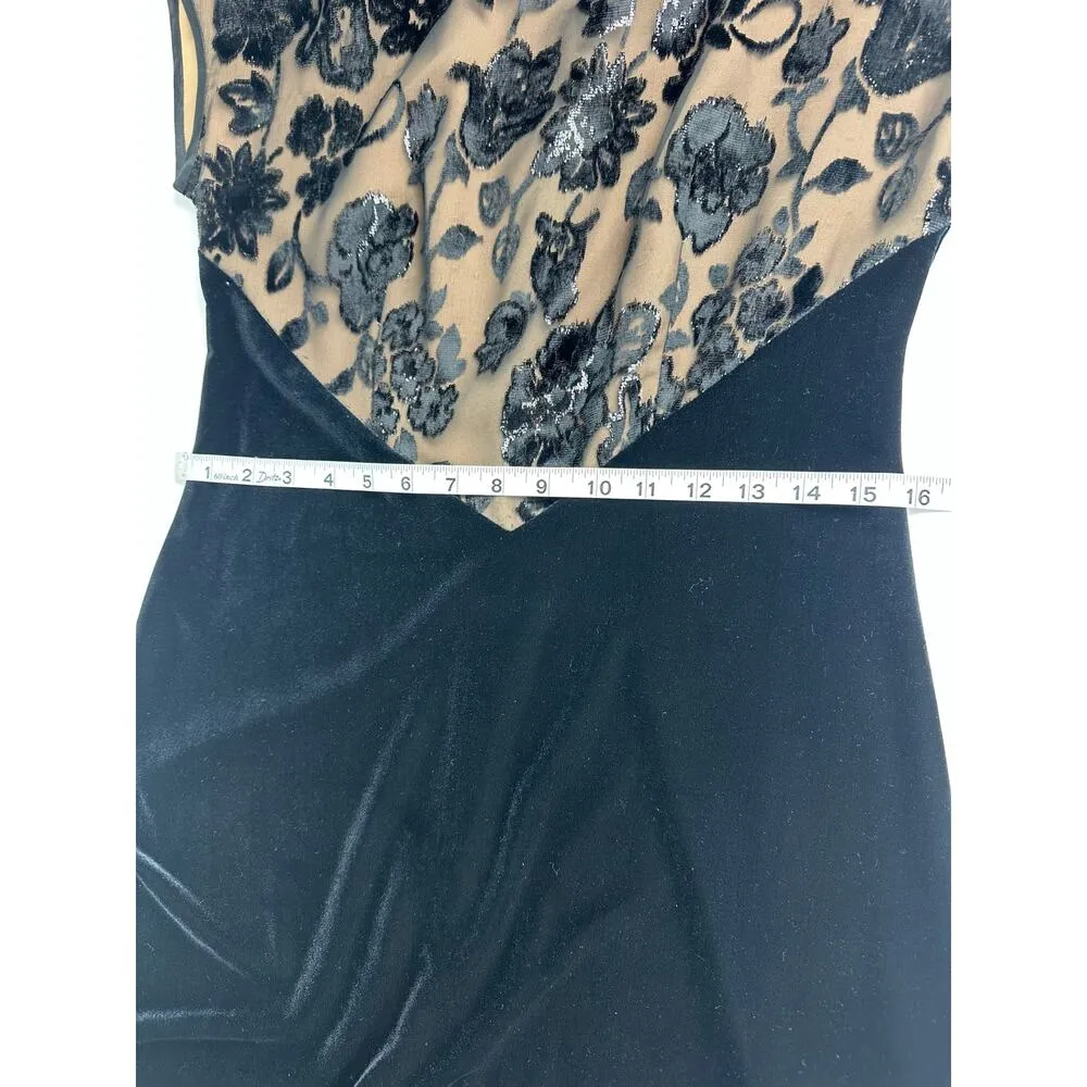 Vintage Tom Barra Size 8 Black Velvet Evening Gown Dress Christmas NYE Formal - Image 11