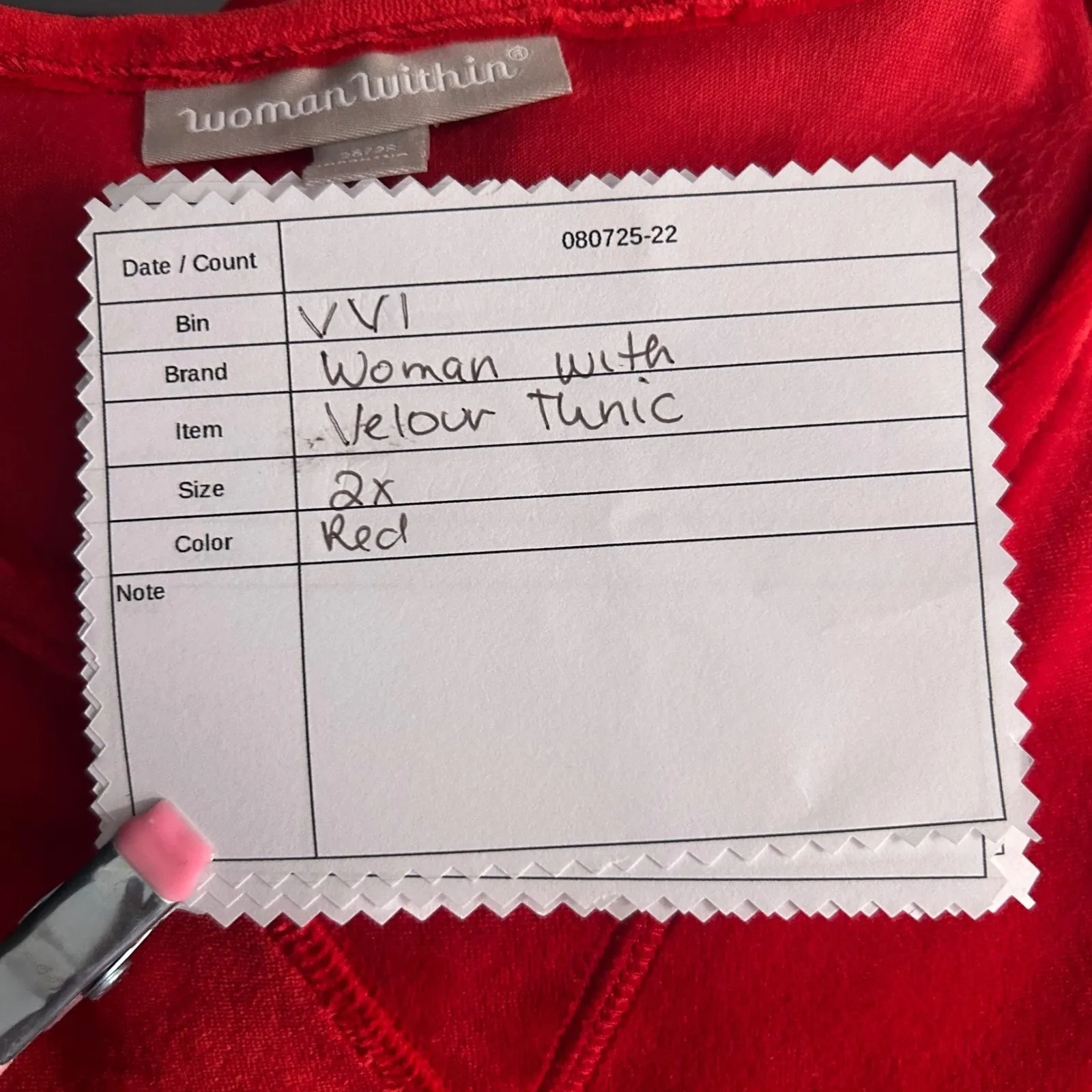 Woman Within‎ Velour Tunic Blouse Red 2X - Image 13
