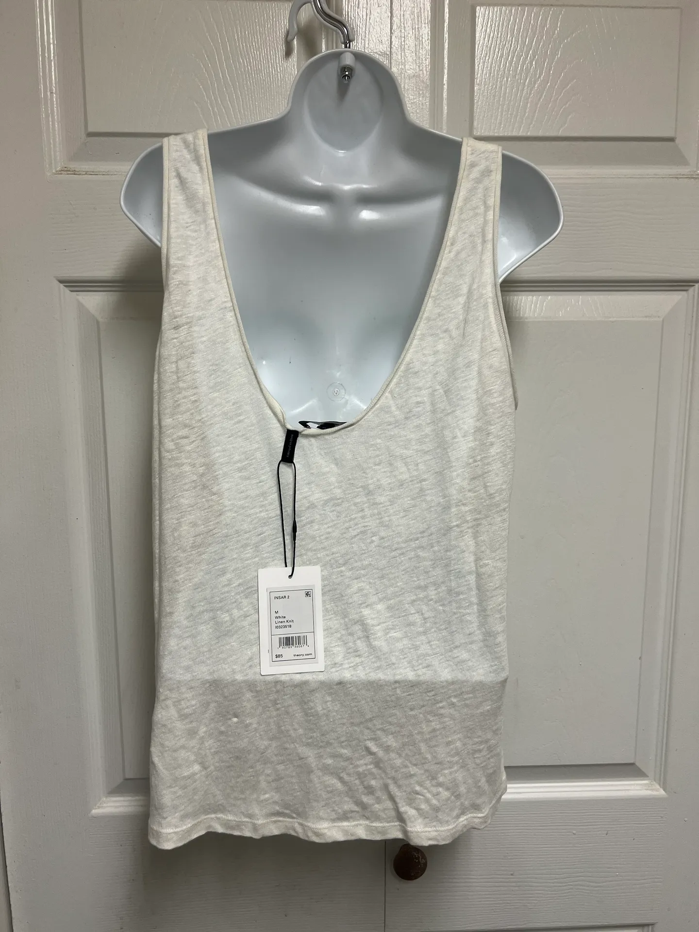 White Linen Knit Sleeveless Tank - Image 5