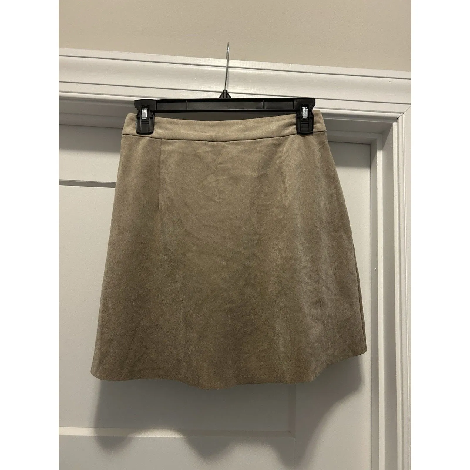 Artizia WILFRED FREE Nescher Mini Skirt Tan Faux Wrap Suede Pull On Size Medium - Image 6