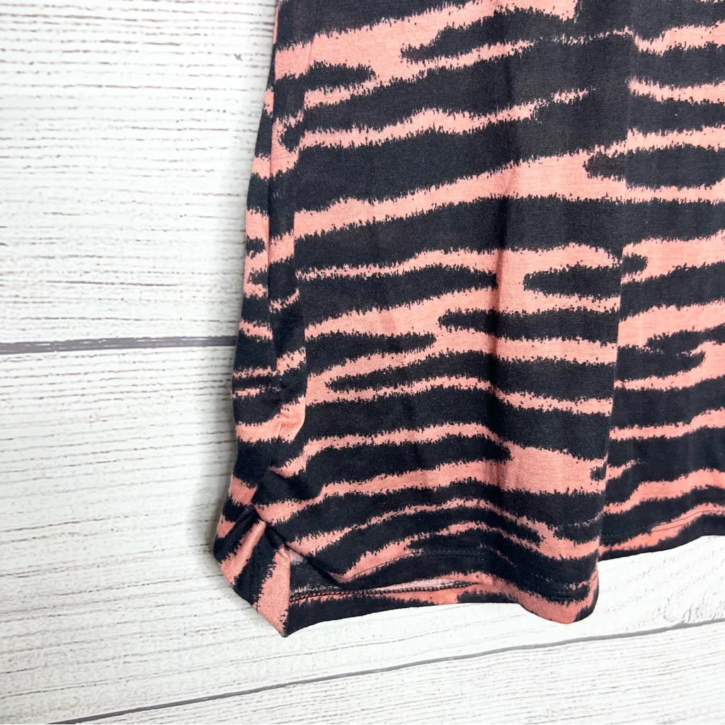 Vintage Y2K Pink & Black Zebra Ruffled Racerback Ruched Tank Top Size Medium - Image 4
