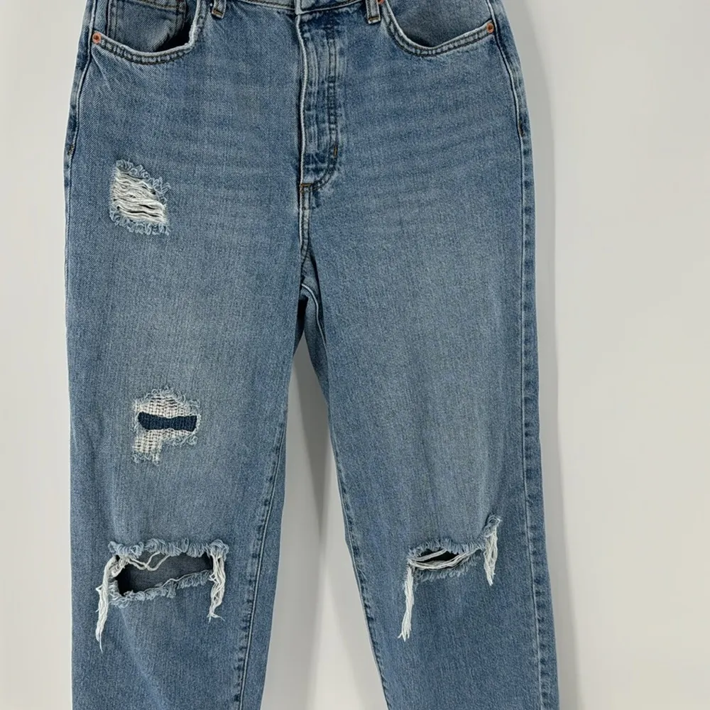 Forever 21 high waisted distressed tapered leg jeans festival casual Y2K - Image 3