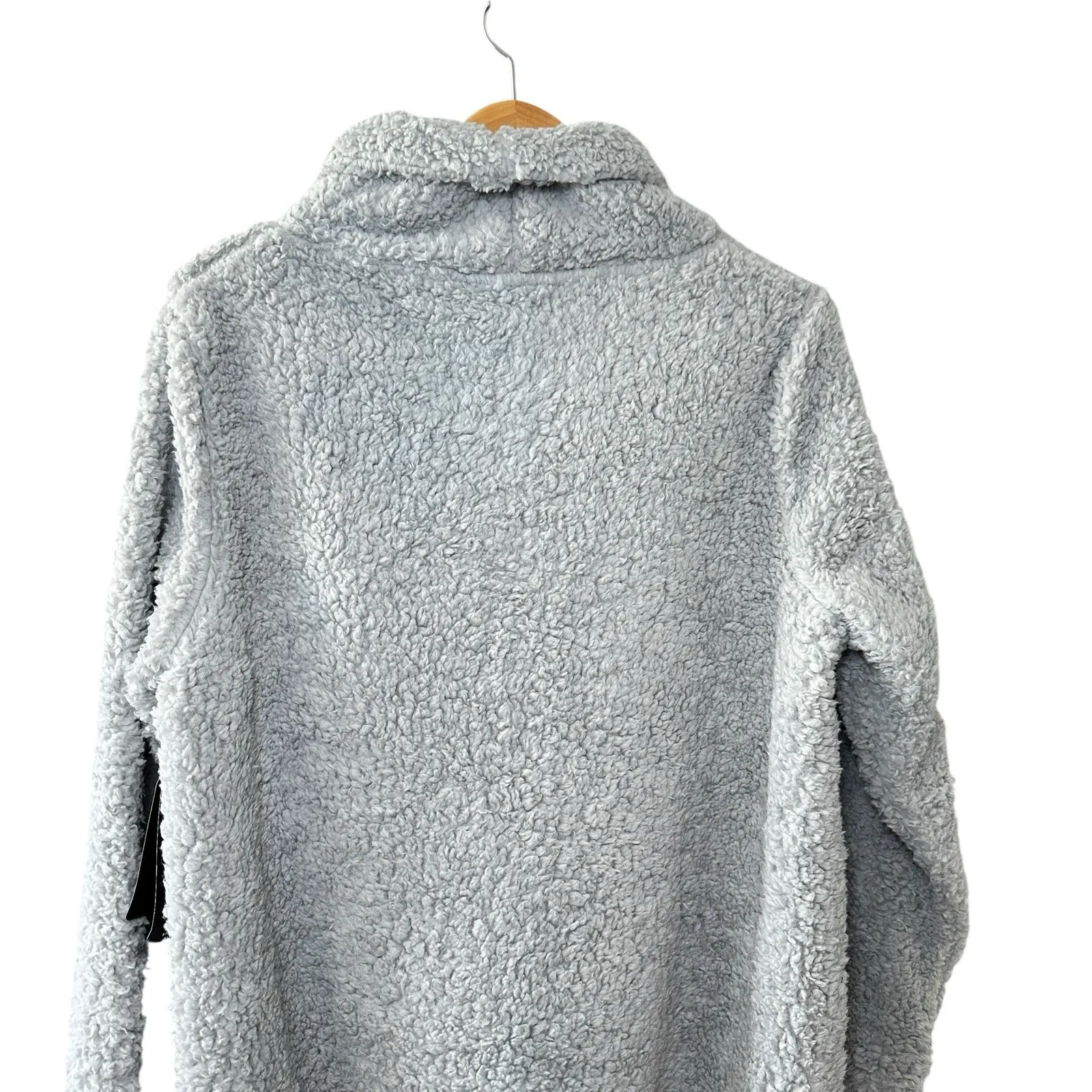 Marc New York Performance Gray Sherpa Pullover Women L Fleece Funnel Neck Cozych - Image 5