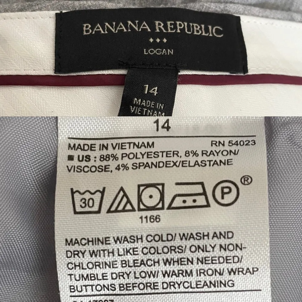 Banana Republic Womens Pants Slacks Gray Crosshatch Logan Fit Career Size 14 - Image 8