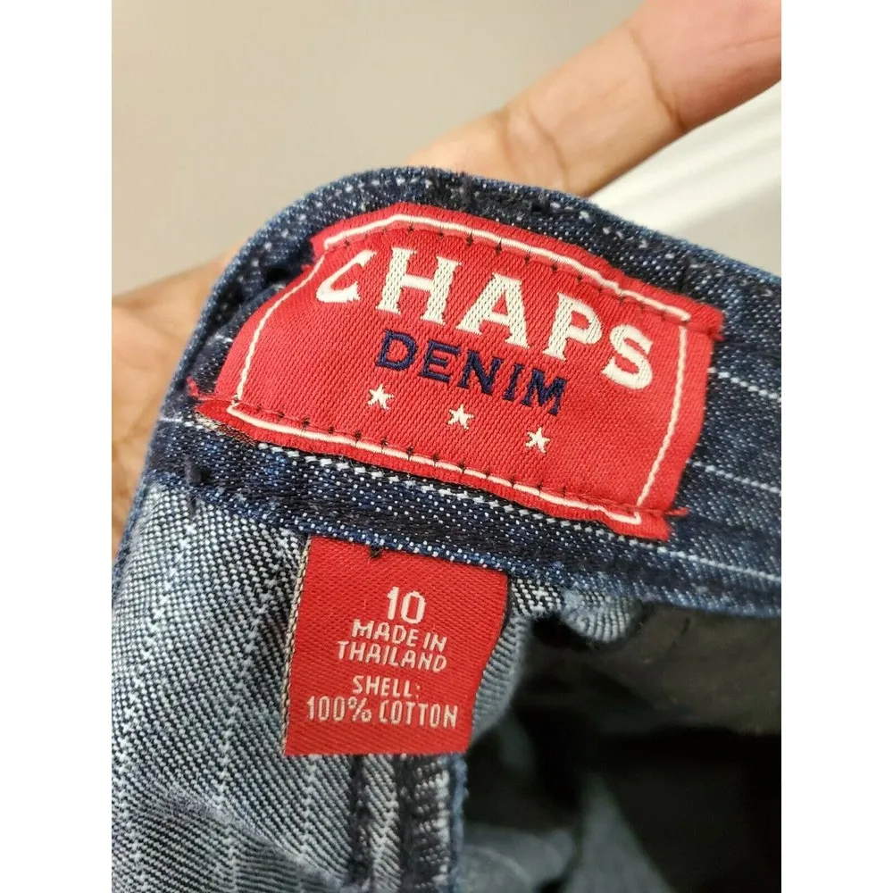 Chaps Women's Blue Lined Denim Cotton Mid Rise Straight Leg Casual Jeans Pant 10 - Image 7