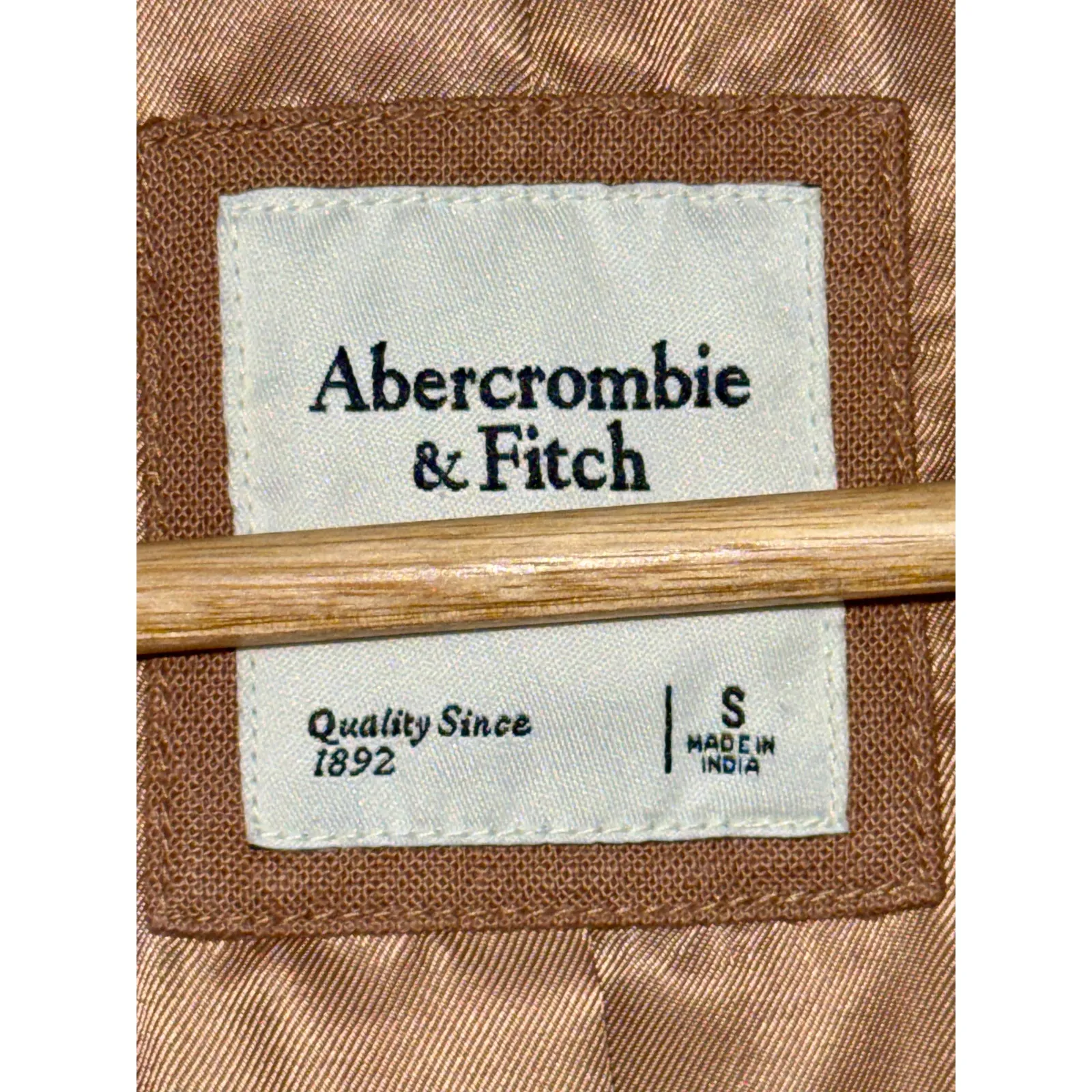 Abercrombie & Fitch Brown Tan Linen Long Sleeve Blazer Suit Coat Jacket Womens S - Image 3