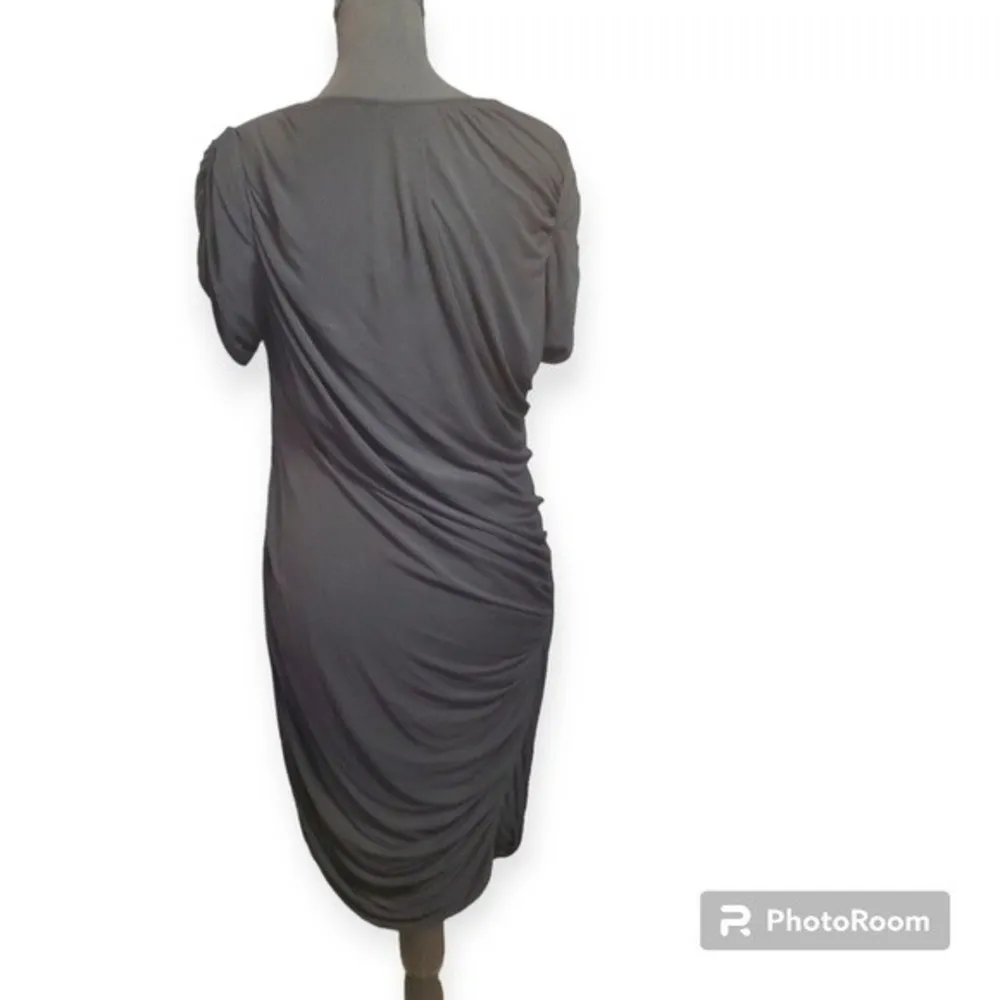 DVF Diane Von Furstenberg black ruched drape EROSA silk sz 10 - Image 3