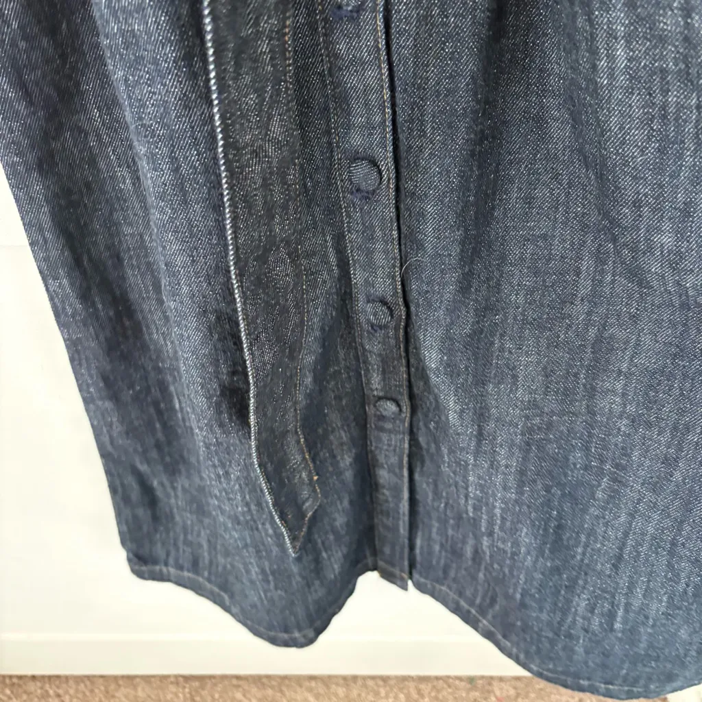 J. Crew Cotton Denim Midi Shirtwaist Dress. Size 2. - Image 11