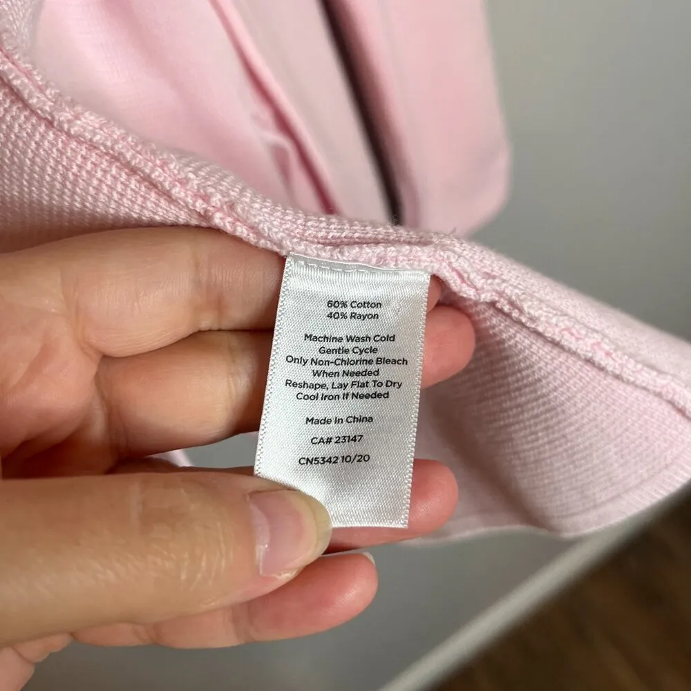 Talbots pastel pink sweater blazer - Image 4