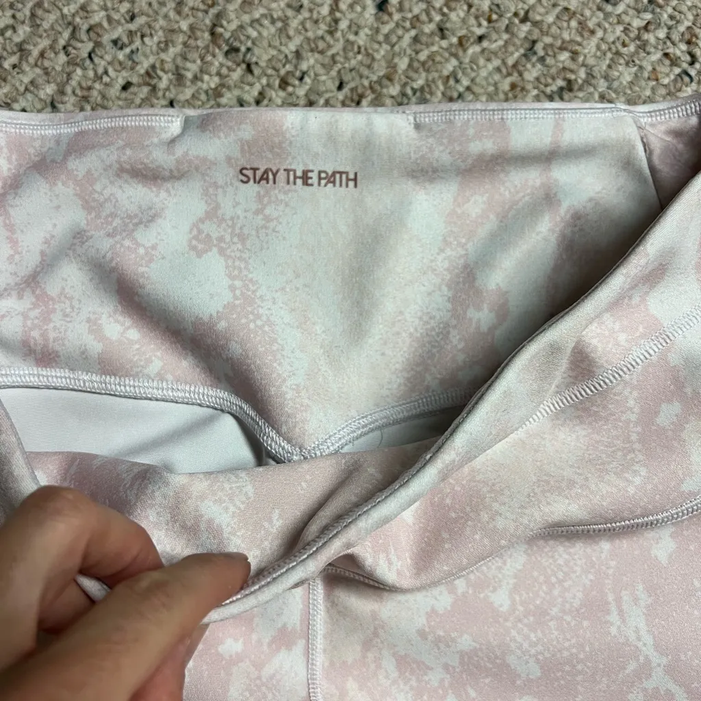 Pink and White Patterned Leggings by Calia Snake skin print XL - Image 4