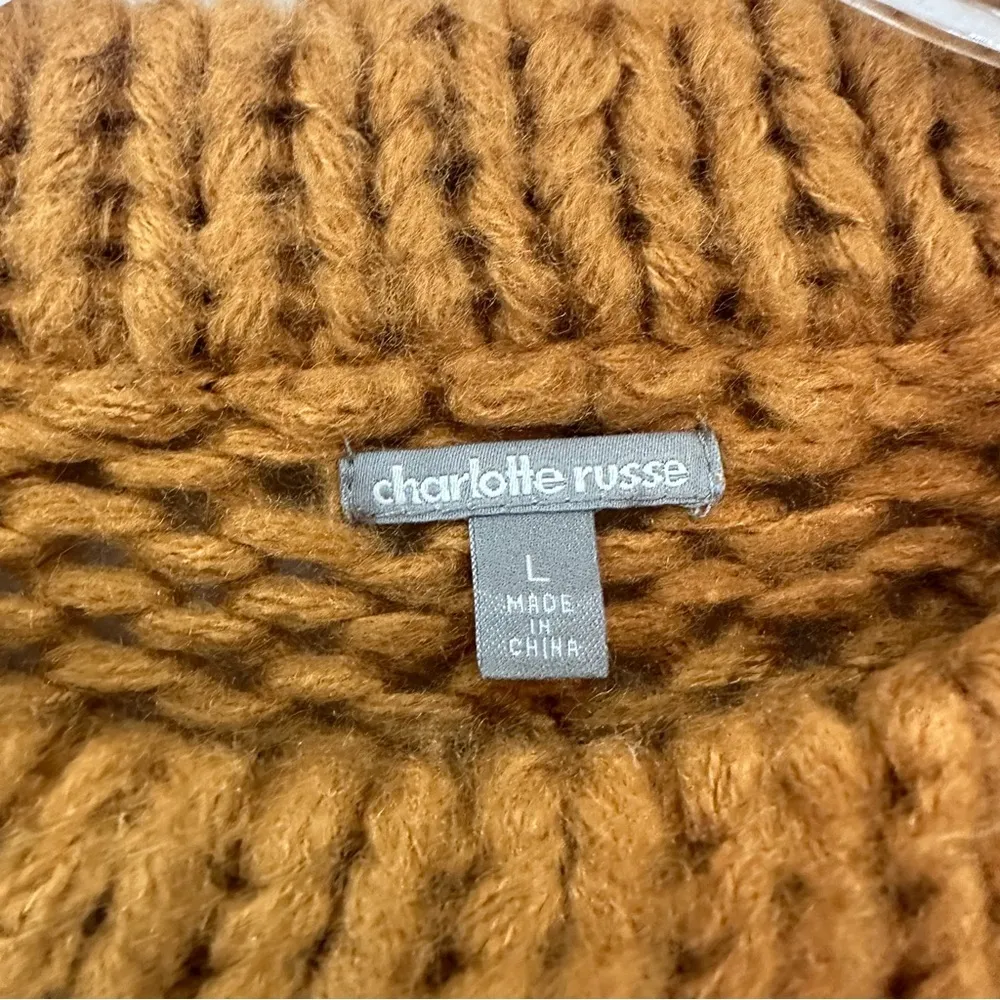 Charlotte Russe Knit Pullover Crewneck Sweater Large Orange - Image 3