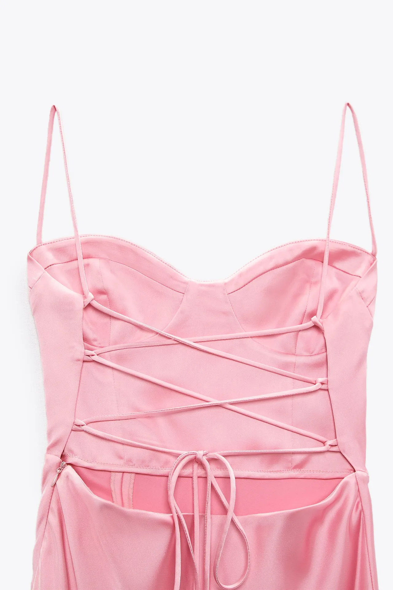 dress satin effect corset party coctail midi dress - Image 8