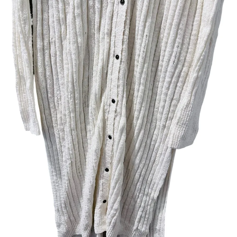 Pilcro NWT Anthropologie Ribbed Duster Cardigan Sweater Size XXS Ivory Casual - Image 3