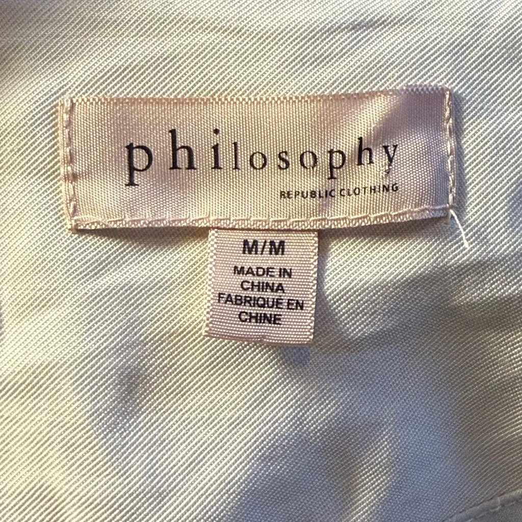 Philosophy  Light Cream Open Trench Coat - Image 2