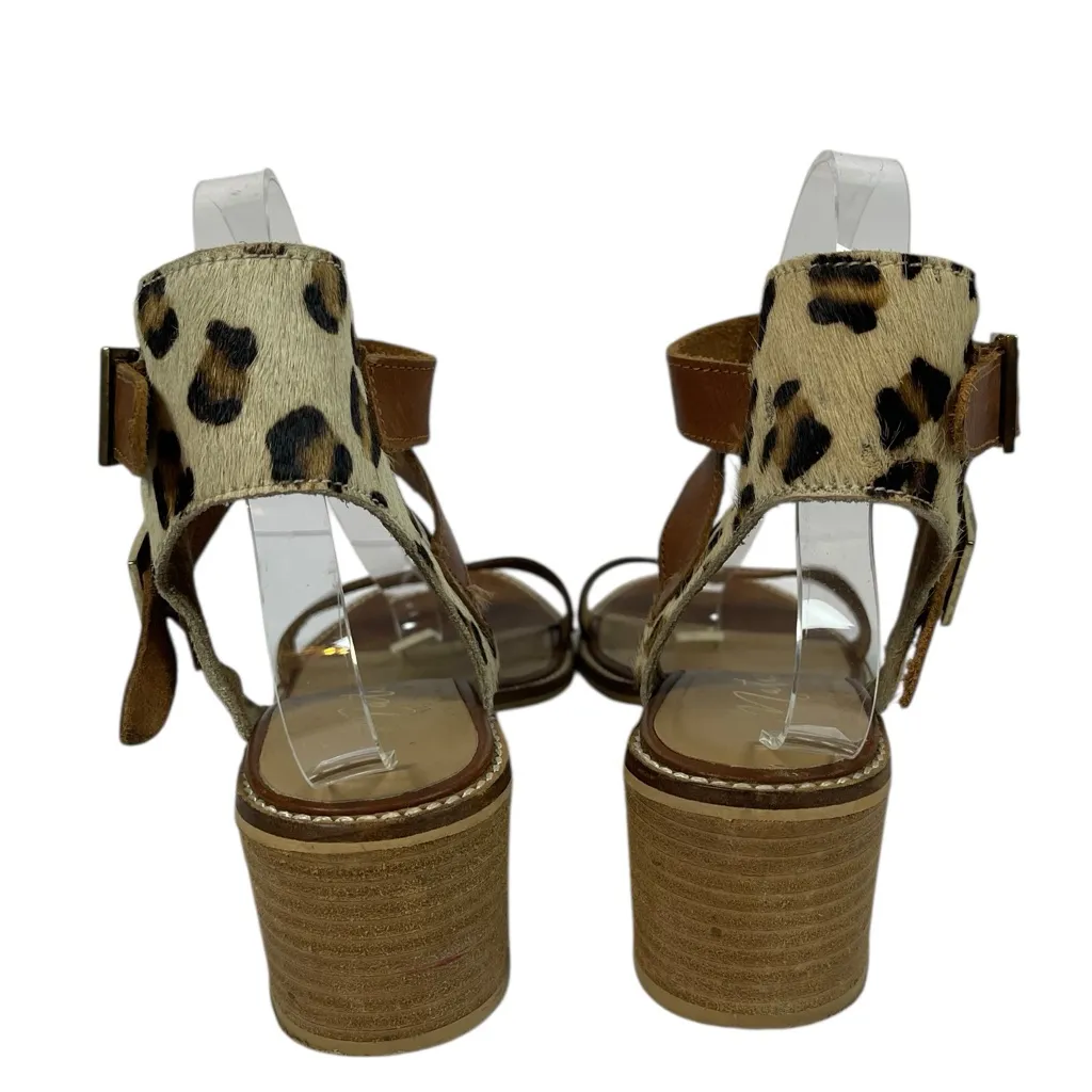 Matisse Orin Brown Leather Leopard Block Heel Sandals – Size 9M - Image 5