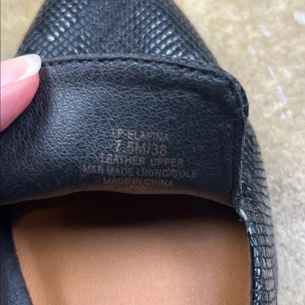 Lucky Brand Elafina Black leather snake printSlip-On Loafers 
Size: 7.5 - Image 6