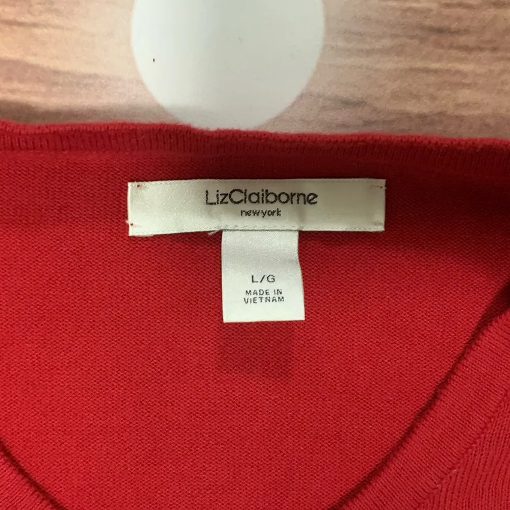 3/$22🌞 Liz Claiborne Red Button Down Cardigan - Image 3