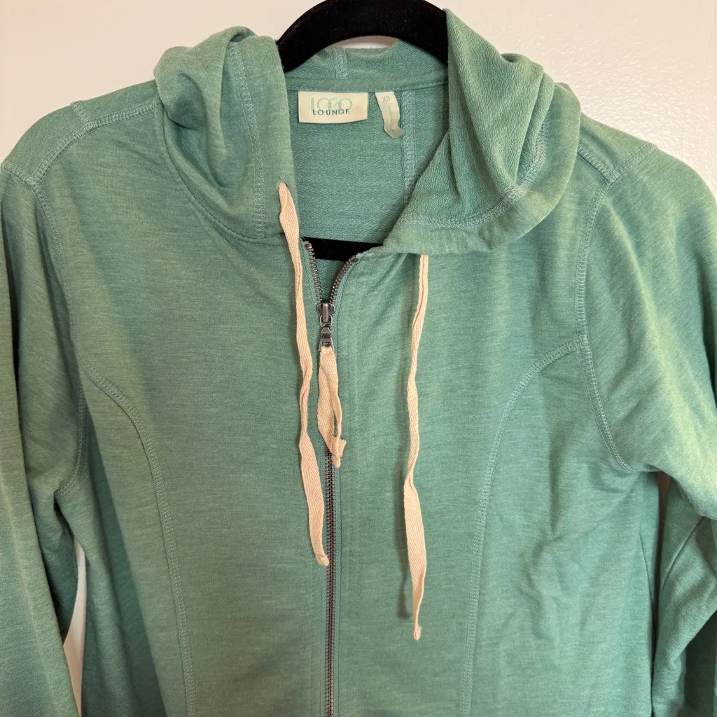 LOGO Lounge Women's Green Zip Hoodie with Lace Trim XS - Image 2