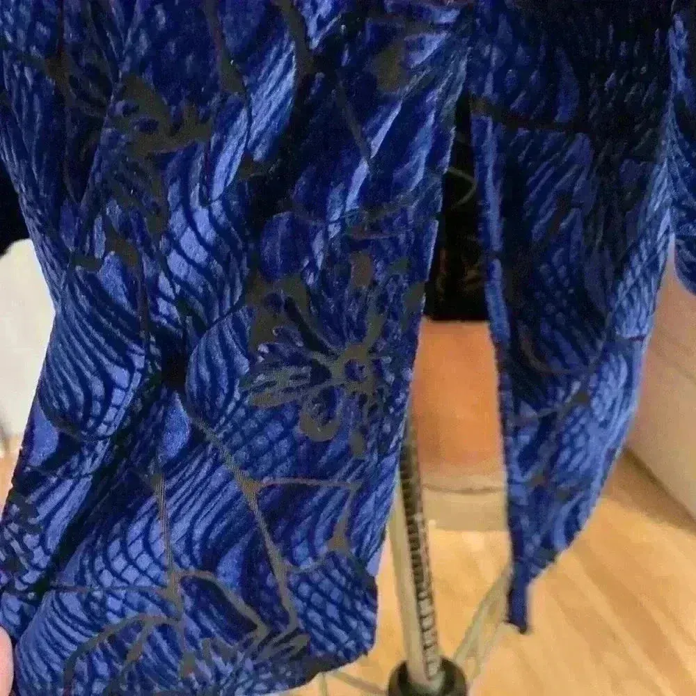 Vintage 80s 90s Glitz Dress Long Sleeve Sheer Velvet Size Small. - Image 6