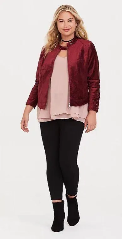 Torrid Lattice Velvet Motto Jacket - Image 2