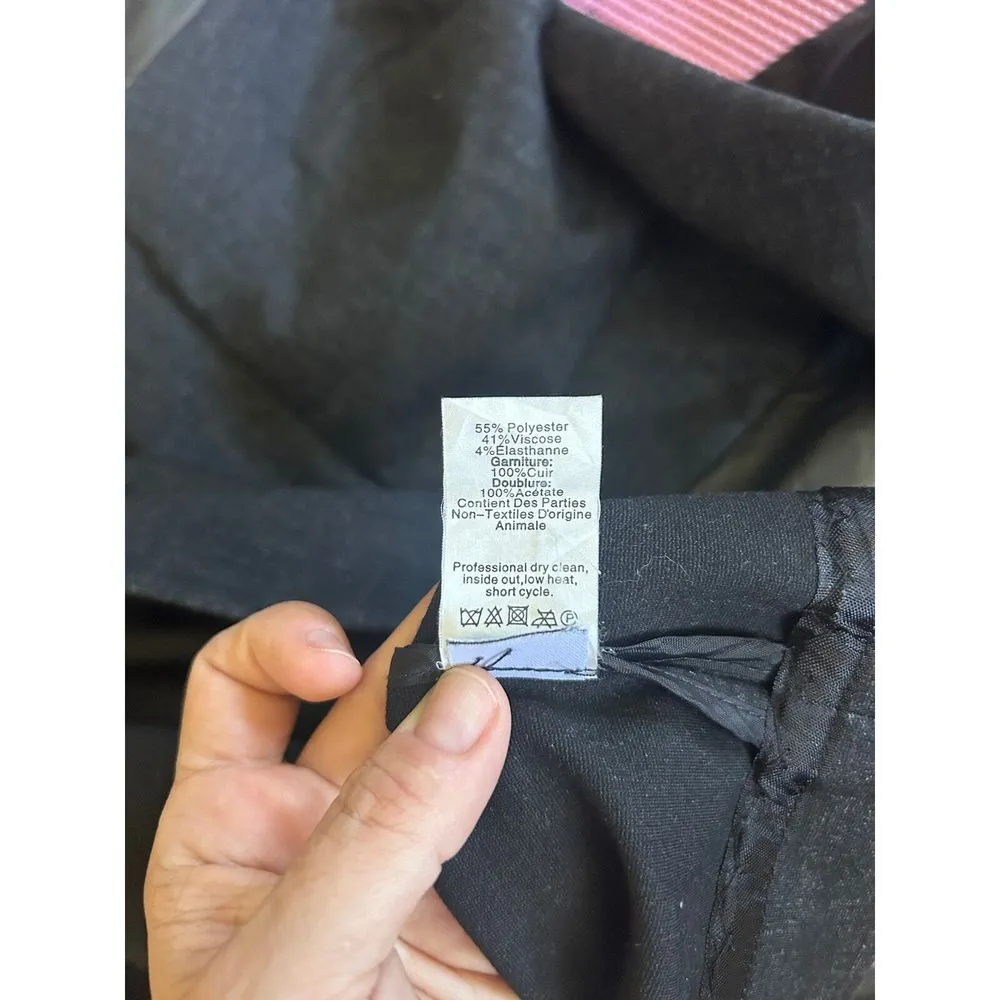 Madewell Sheath Dress Black Leather Gray Size 0 GORGEOUS Mini Dress Career Party - Image 6