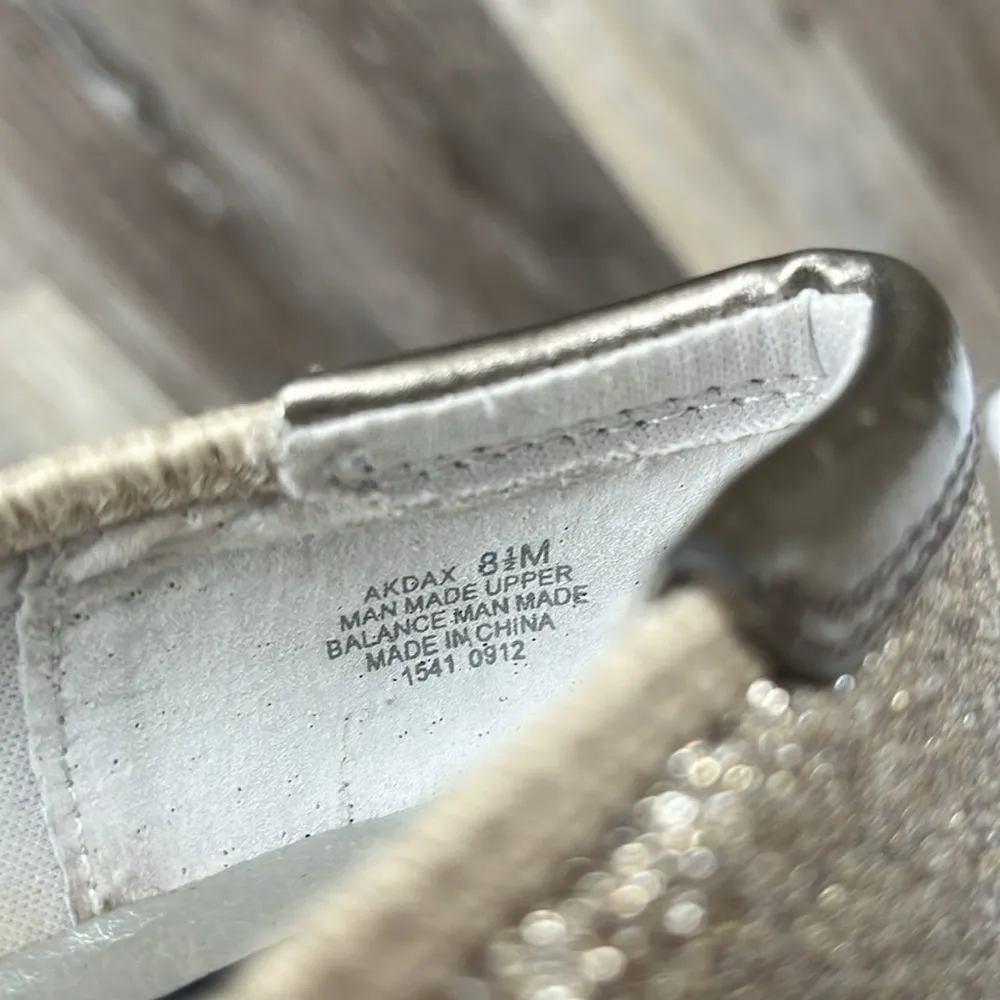 Anne Klein Akdax sparkle slip on wedge flats shoes gold size 8.5 ballerina comfy - Image 12