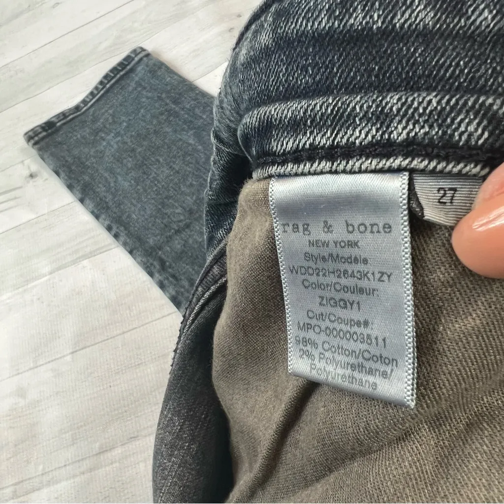 Rag & Bone Dre Slim Fit Jeans Ziggy1 Dark Indigo Size 27 - Image 7