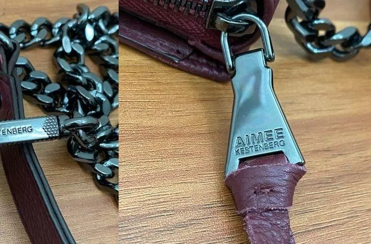 AIMEE KESTENBERG Delancey Wallet on A Chain In Oxblood Leather Chain Wallet - Image 15