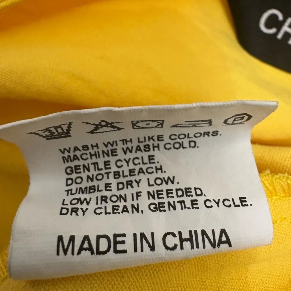 Chicme Bright Yellow Pleated Flowy Romper Size Large - Image 9