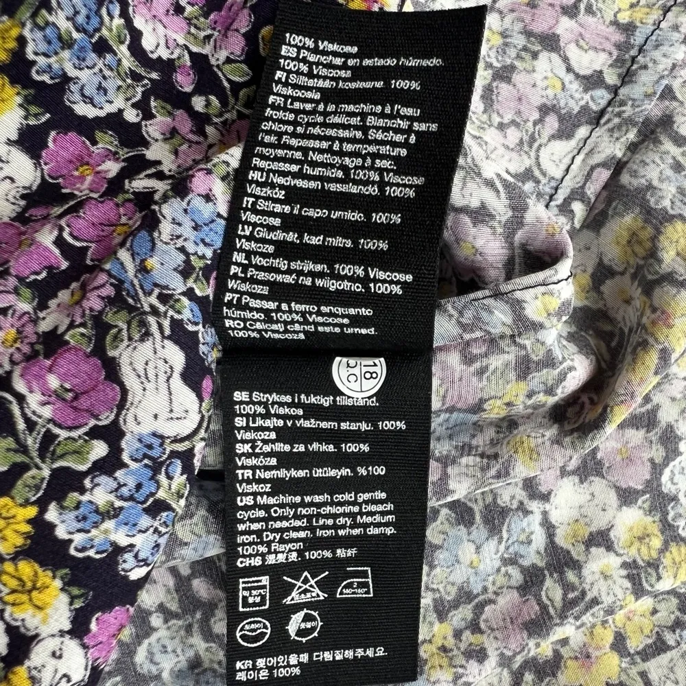 & Other Stories Floral Blue Purple Scalloped Wrap Dress Size 2 NEW Paris Atelier - Image 7