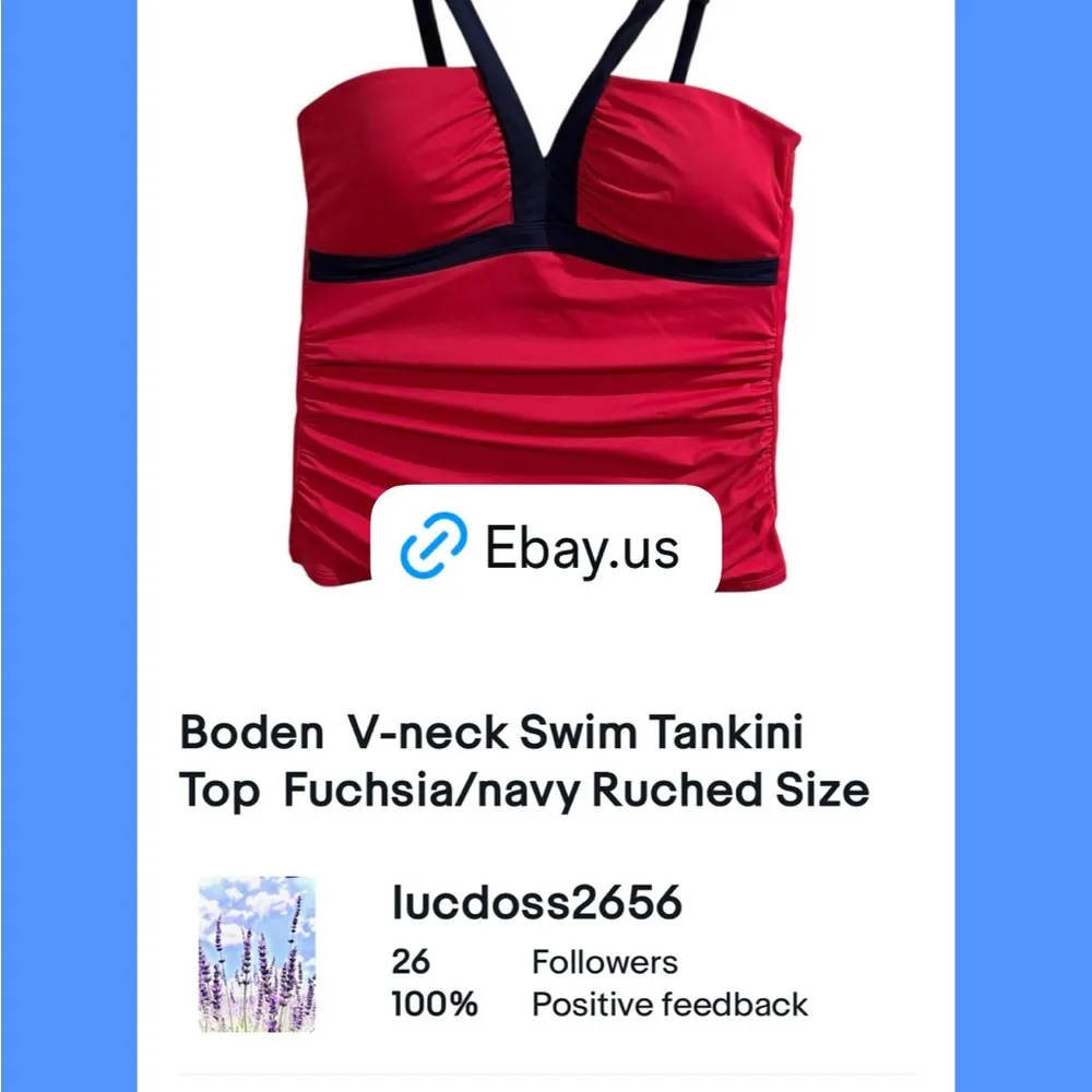 Boden fuschia/navy Women Swim One Piece size 14 Blue - Image 6