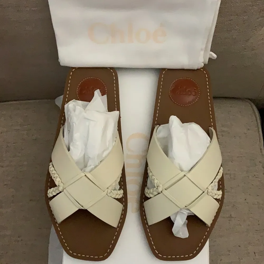 Chloe Criss Cross Leather Sandals - Image 10
