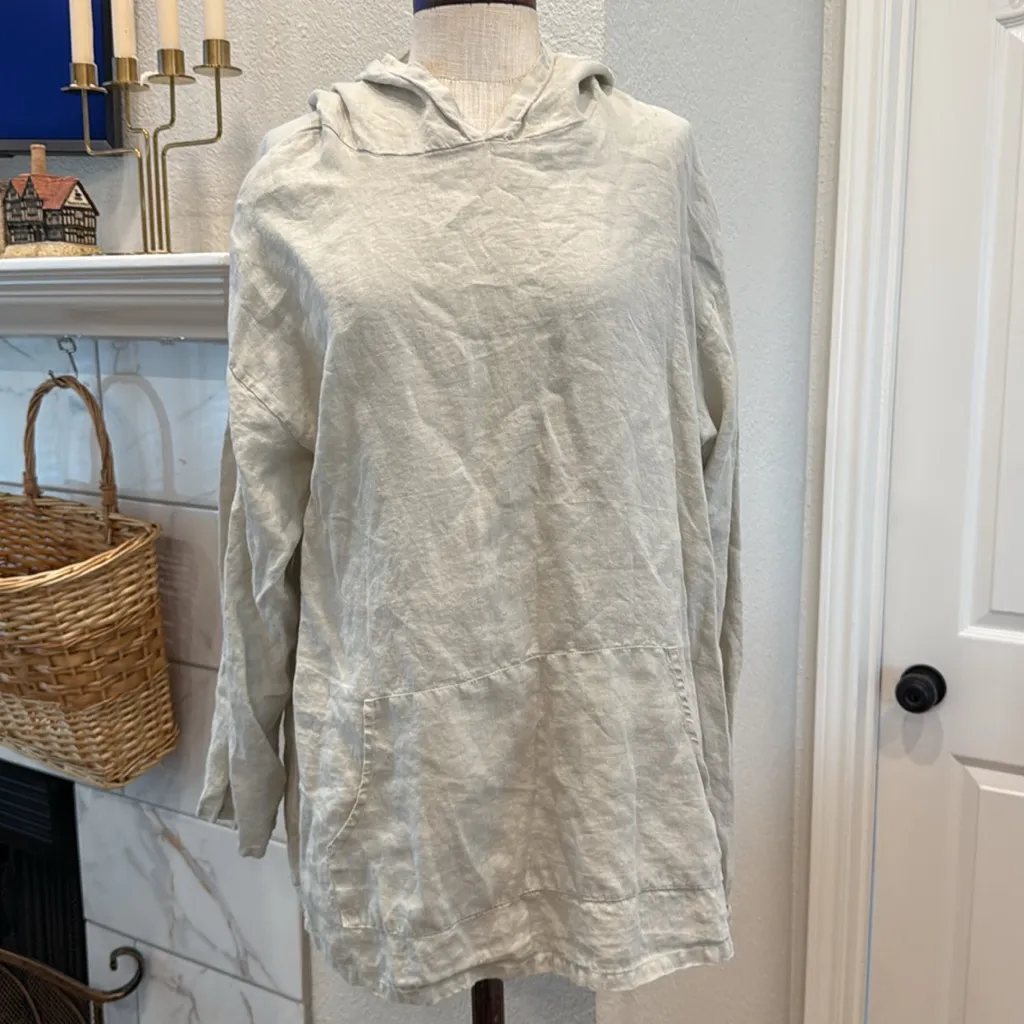 Bryn Walker linen hooded boxy long sleeve - Image 9
