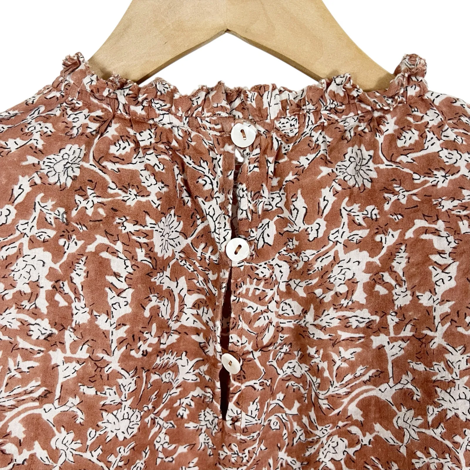 Cleobella Mauve Floral Print Nasir Blouse Top in Raja Size Small - Image 6