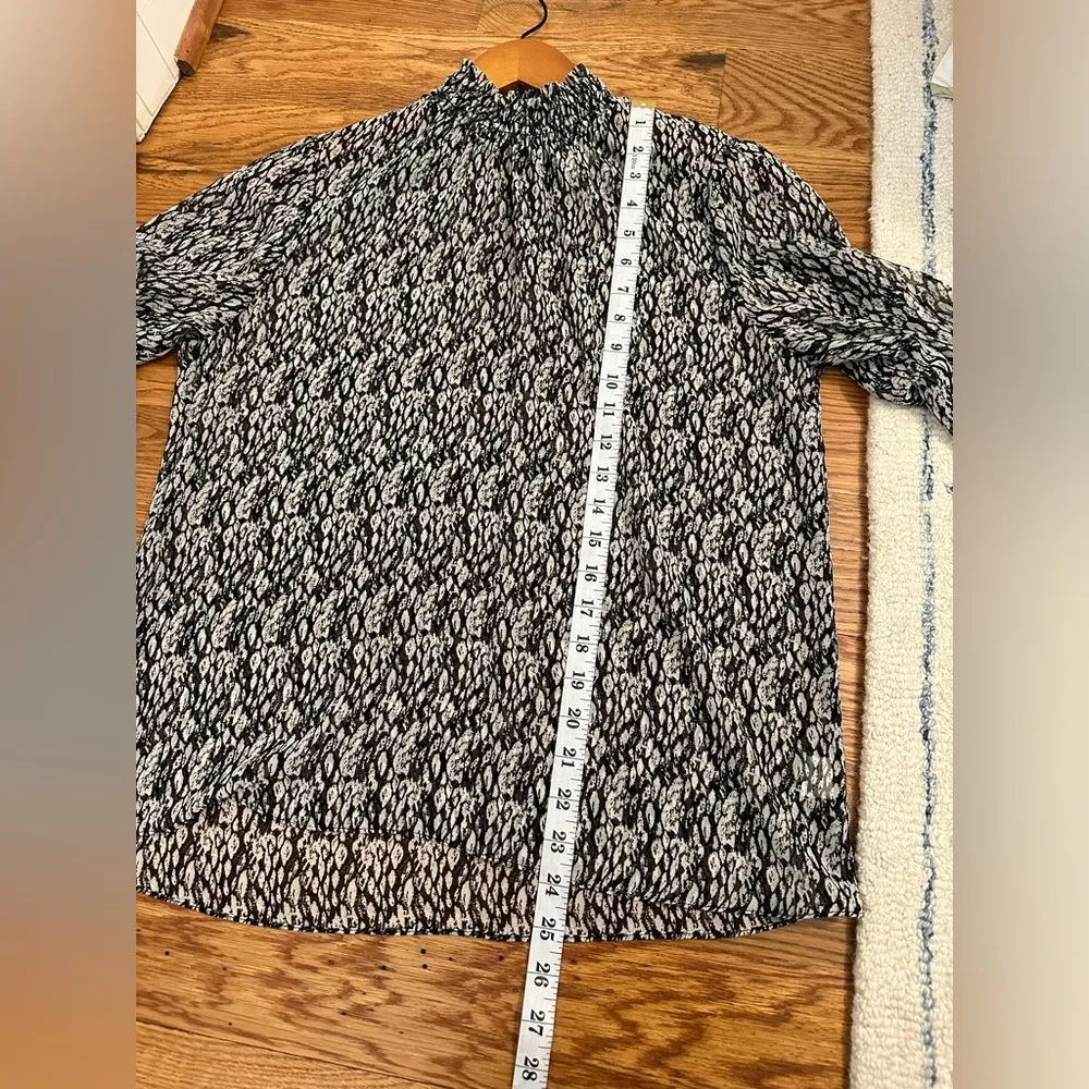 MISA Los Angeles Giana Smock Neck Top In Black White Snake Medium - Image 13