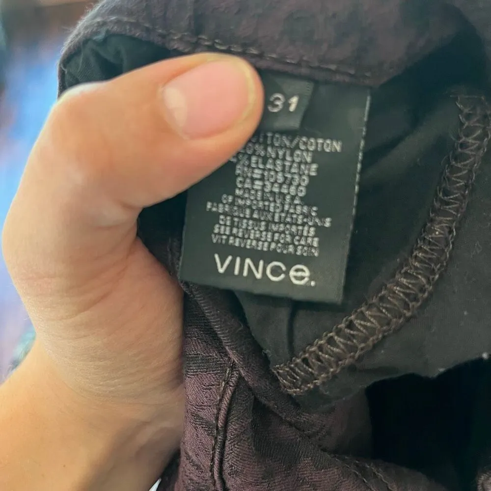 Vince skinny mulberry textured jeans size 31 large skinny jeans with print - Image 7