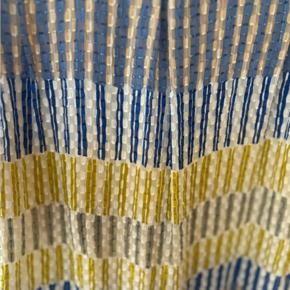 Massimo Dutti Blouse Women's US 8 EUR 40 White Yellow Striped Sleeveless - Image 7