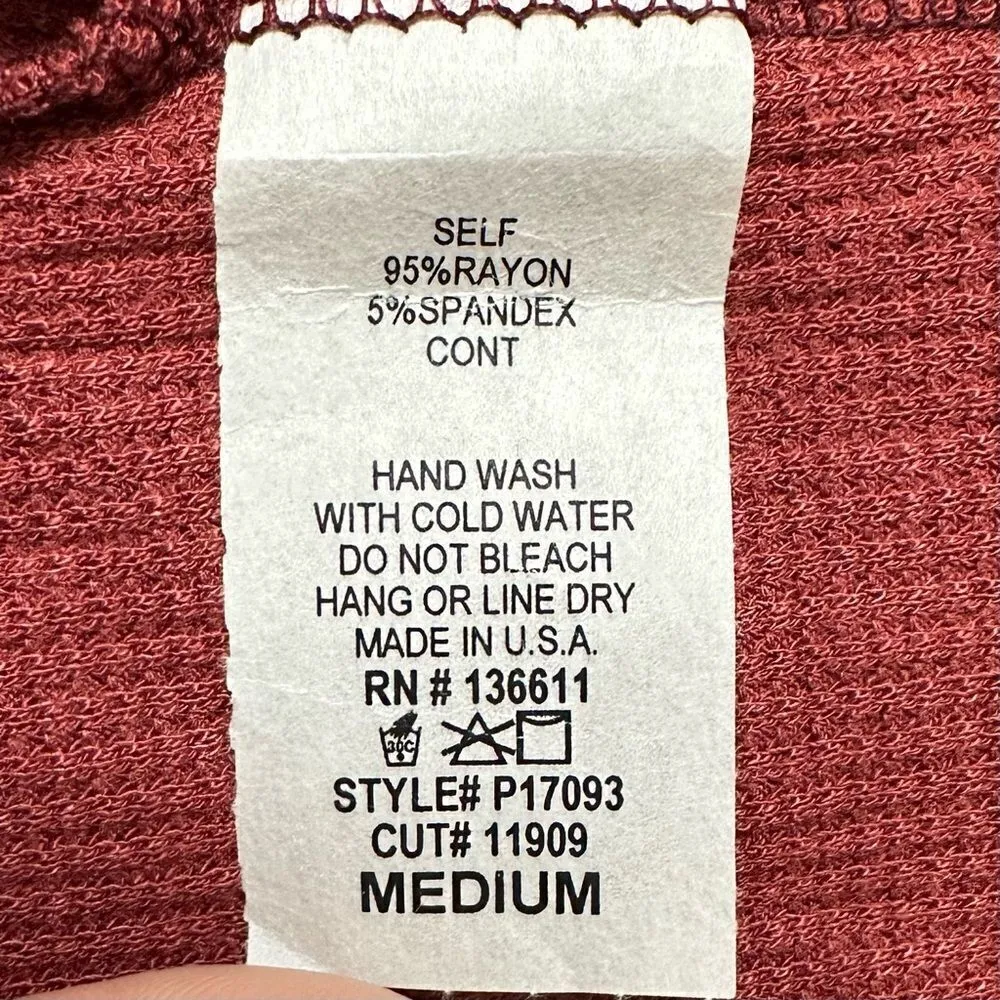 Pink Lily Burgundy Waffle Knit Tiered Ruffle Skirt Long Sleeves Dress - Image 10