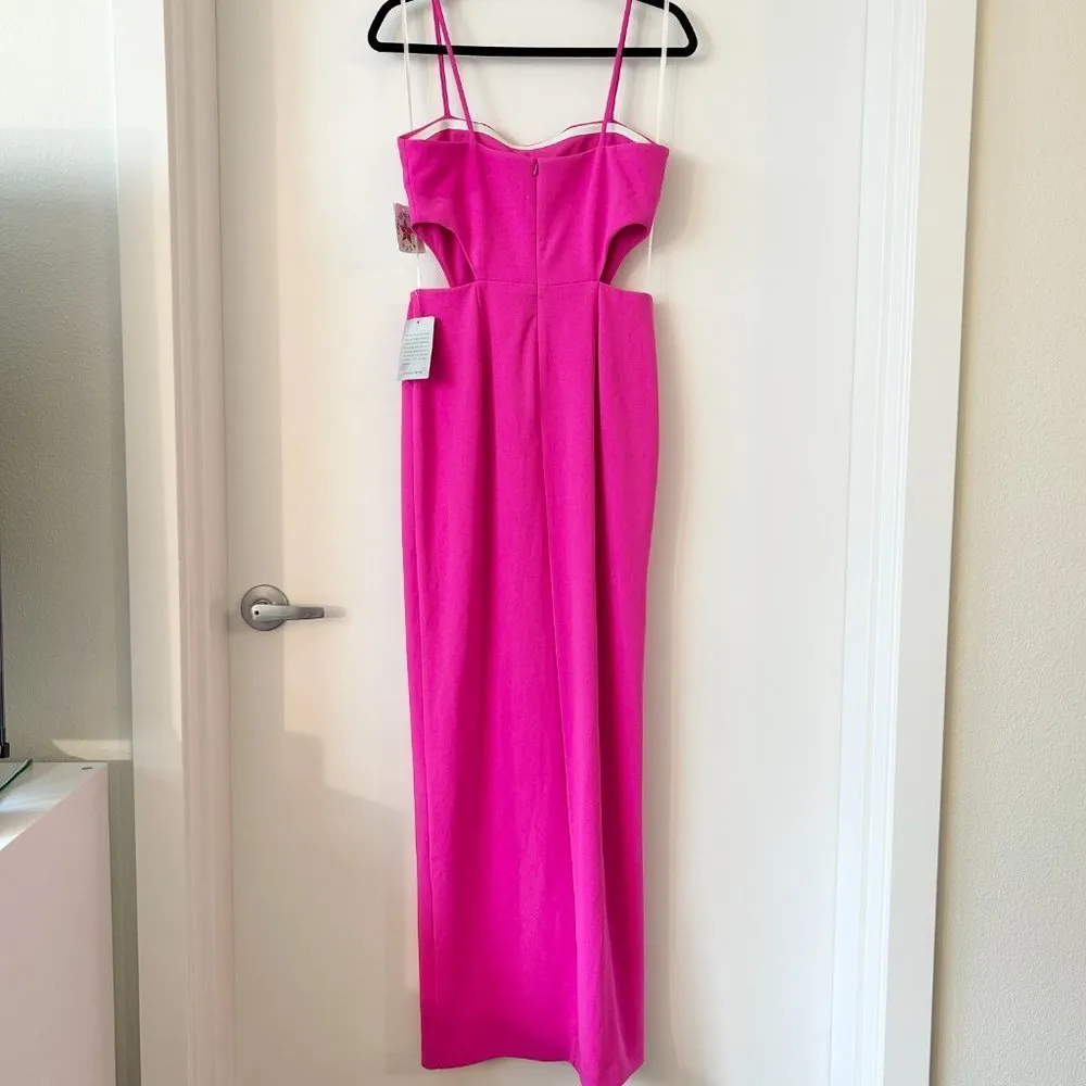 XScape  Cutout Slit Maxi Gown Fuschia Size 8 NWT - Image 9